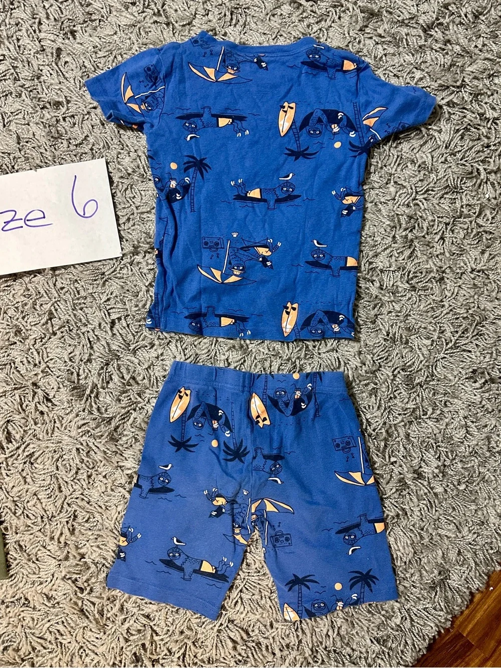 Kids Dino Graphic Tee & Shorts Set - Orange, Blue, Olive